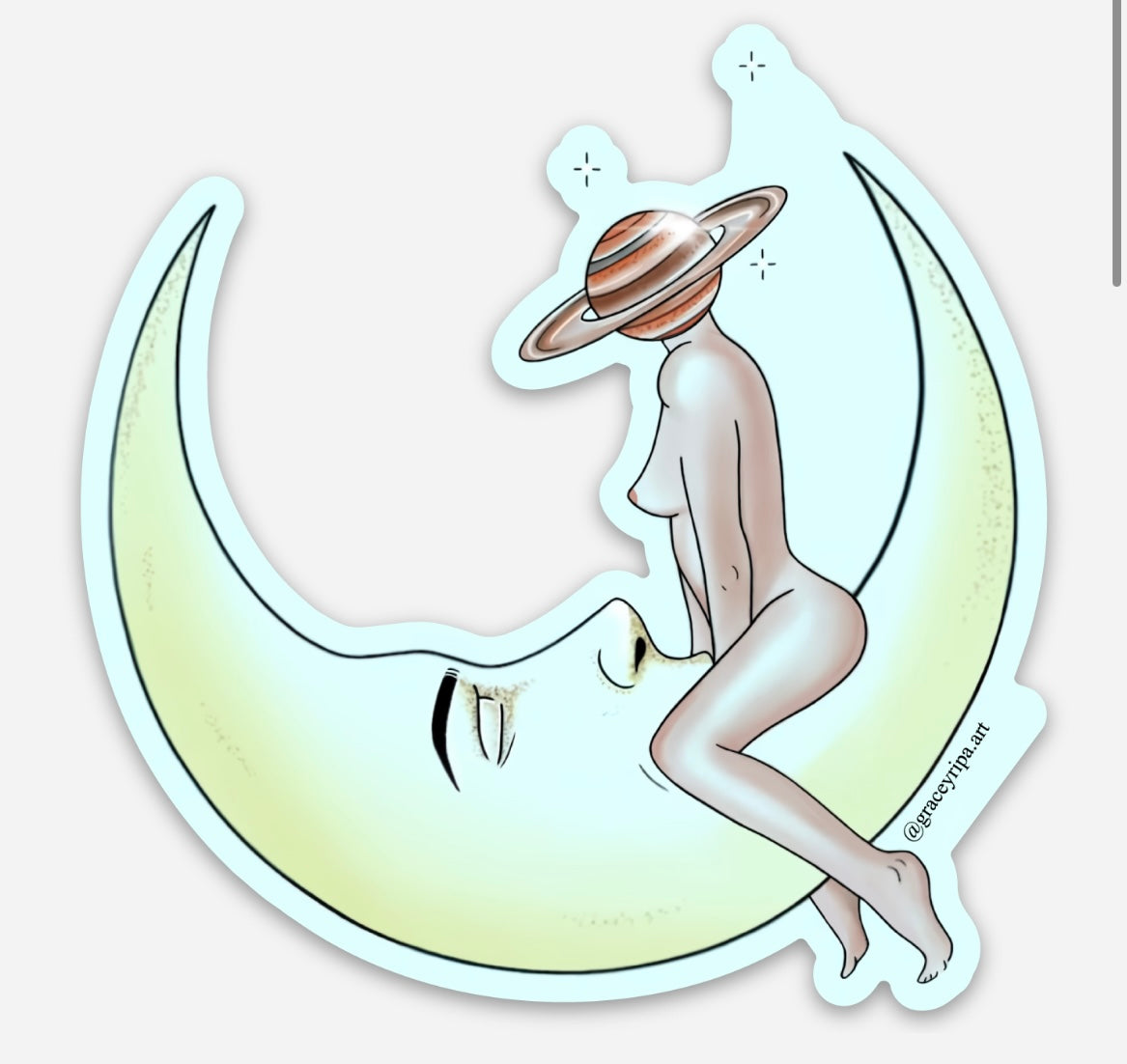 Gracey Ripa’s sticker “Moon Babe”. 