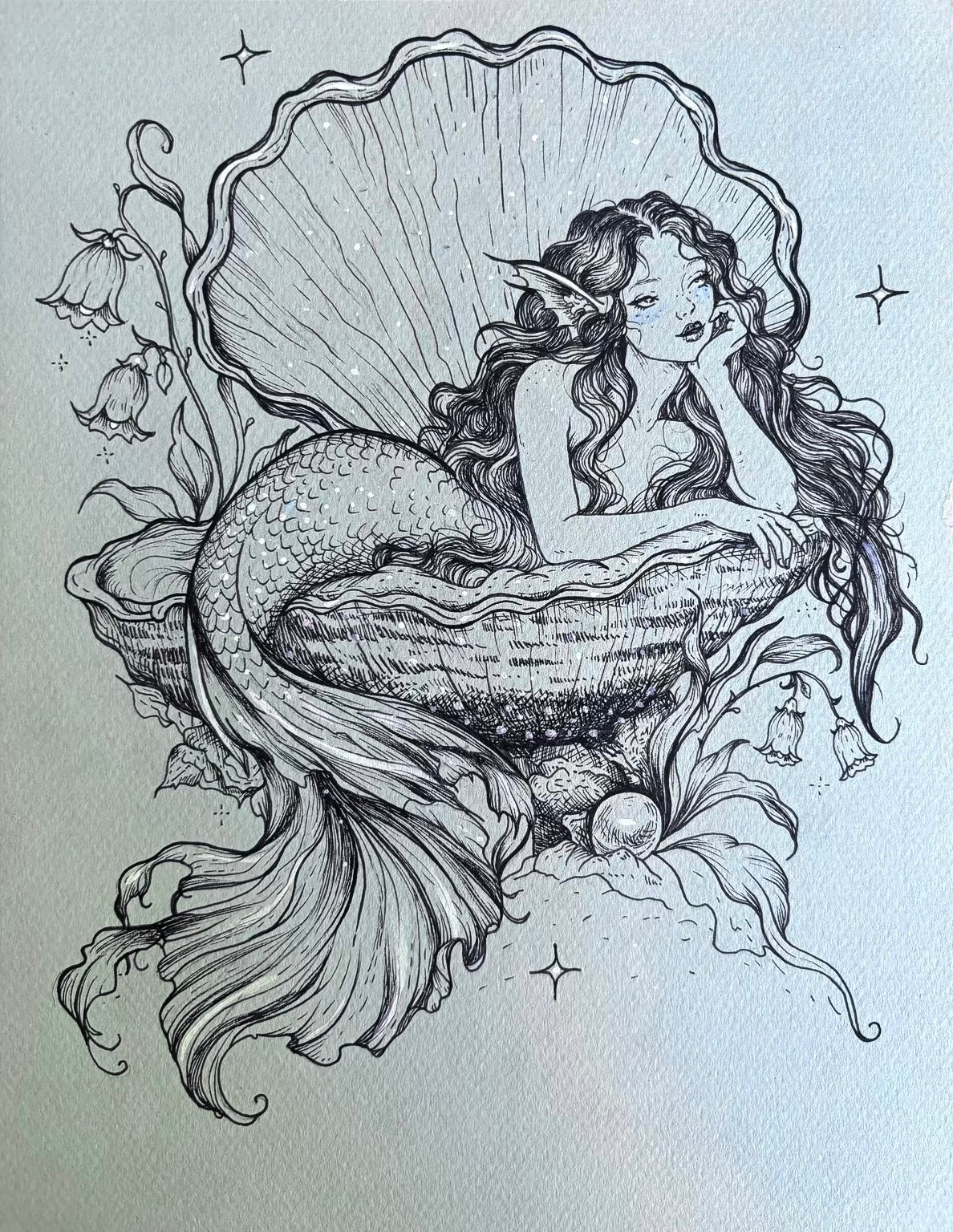 Her Soul Belongs to the Sea Original Drawing