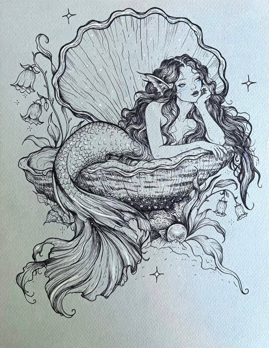 Her Soul Belongs to the Sea Original Drawing