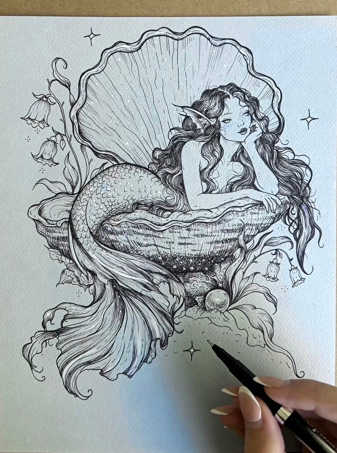 Her Soul Belongs to the Sea Original Drawing